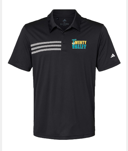 Twenty Valley  Adult Adidas 3 stripe Polo Unisex spiritwear356