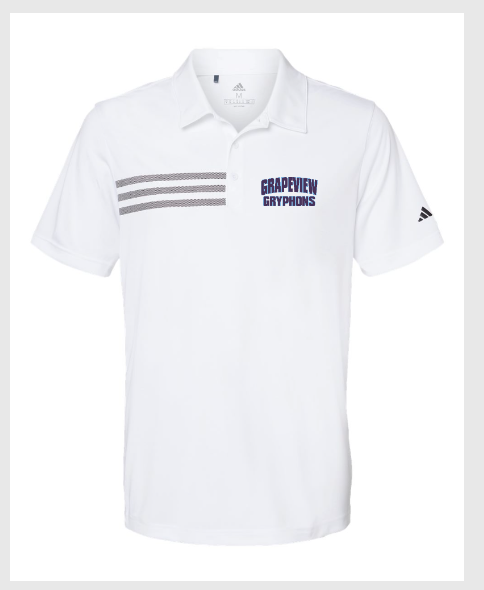 Grapeview  Adult Adidas 3 stripe Polo Unisex